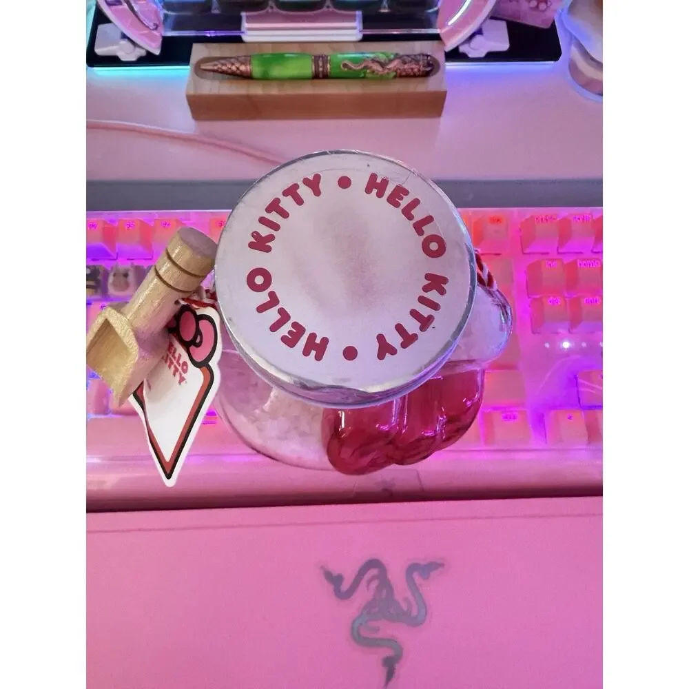 Hello Kitty Bath Salts Crystal Glass Jar Lid Lavender Clouds 2025 Sanrio READ